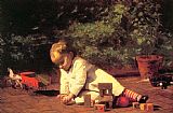 Thomas Eakins Canvas Paintings - Baby at Play
